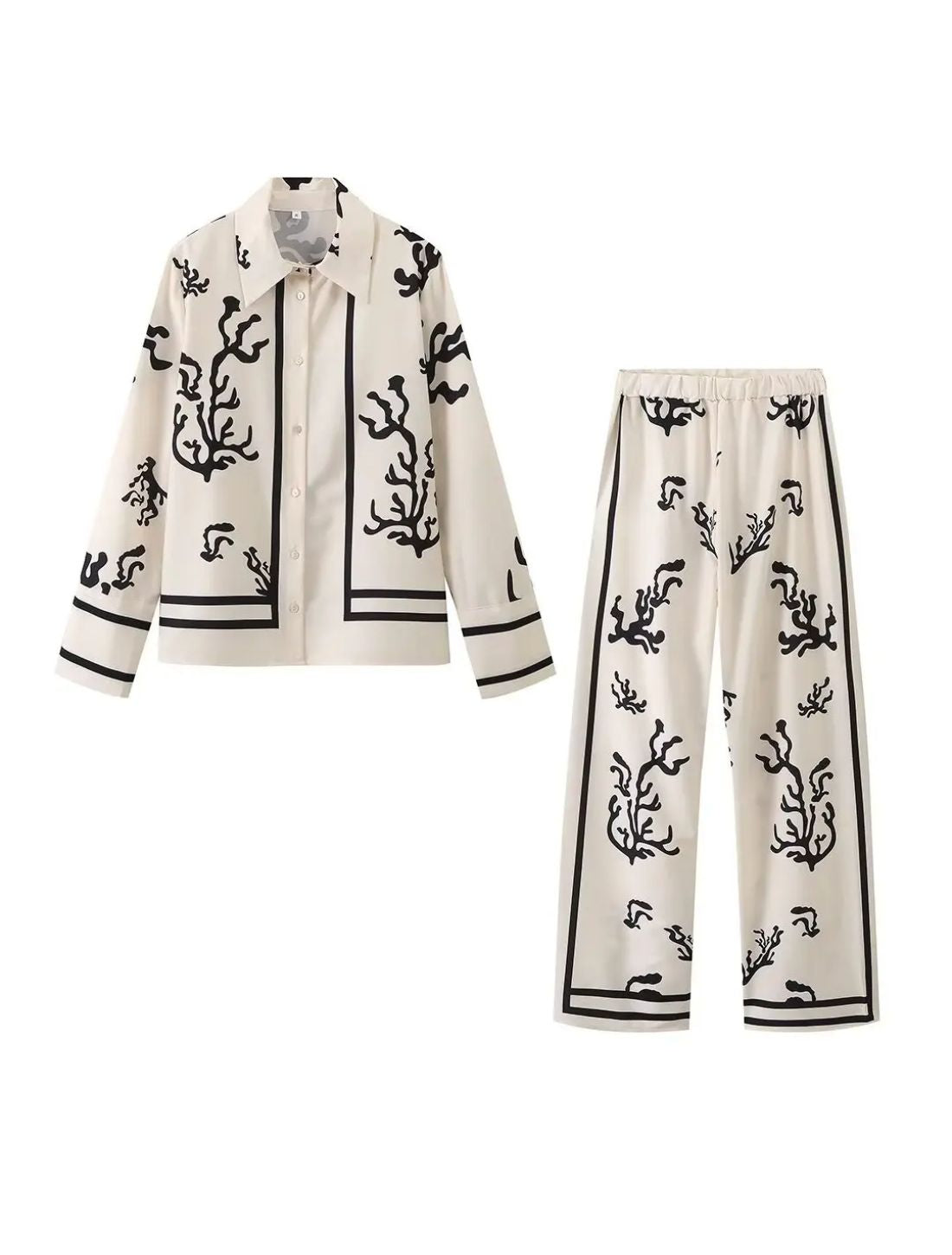 Conjunto de Cetim Feminino Estampado Ester