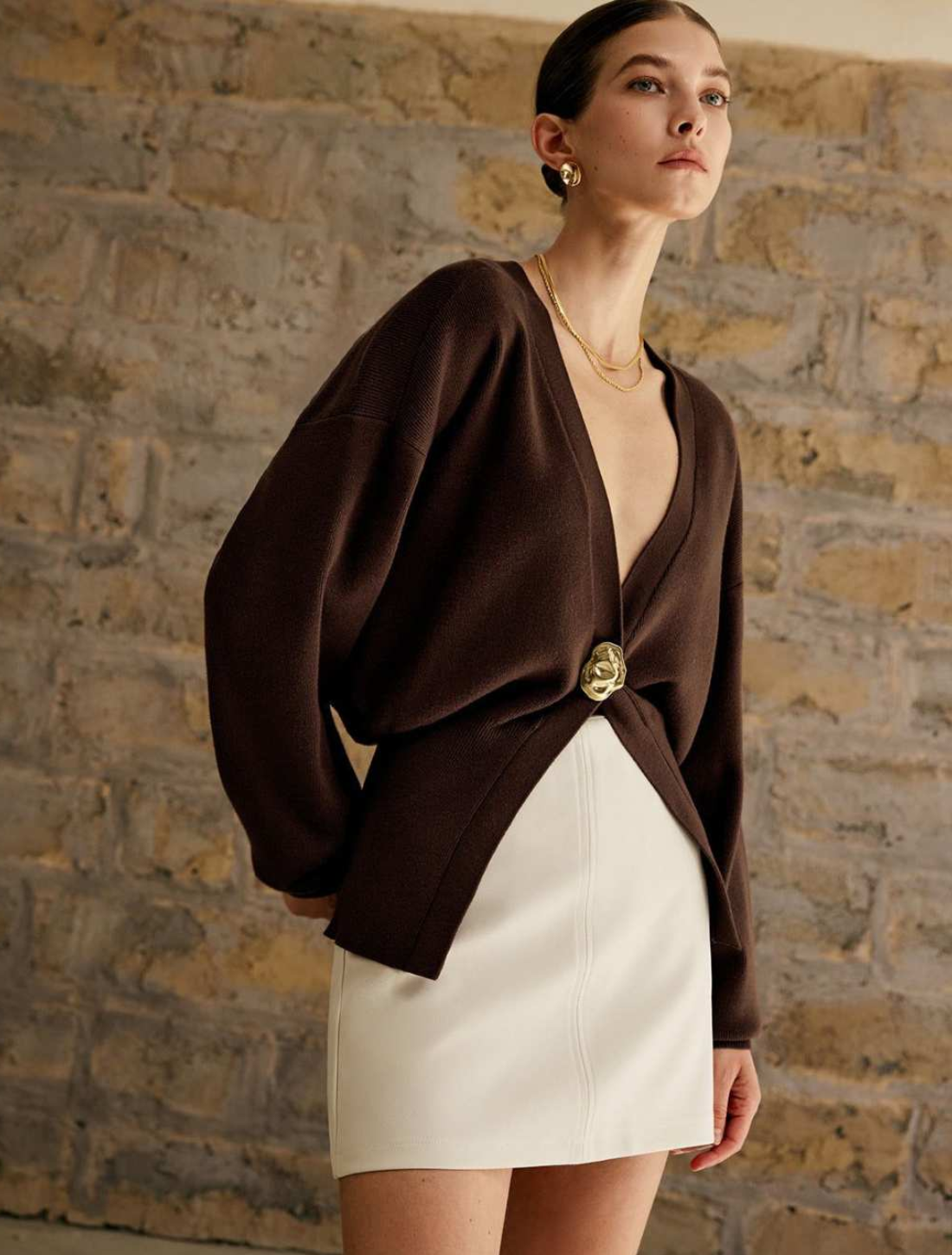 Cardigan Alfaiatado Ébano Dourado