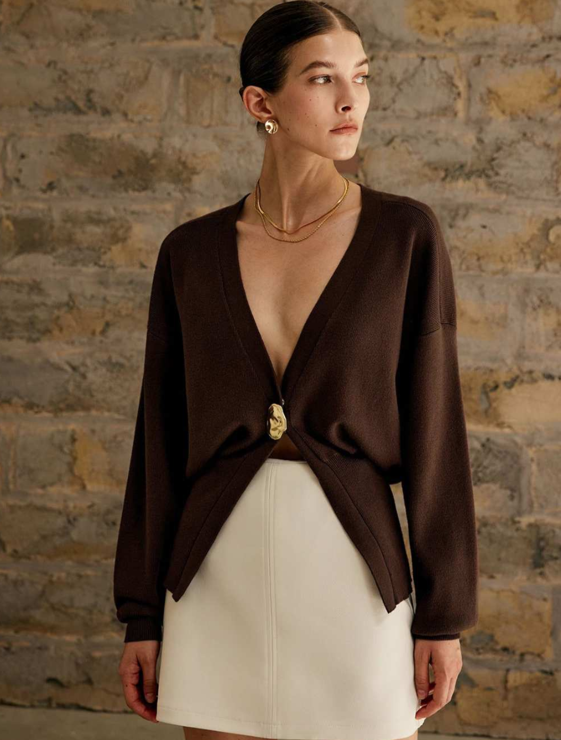 Cardigan Alfaiatado Ébano Dourado