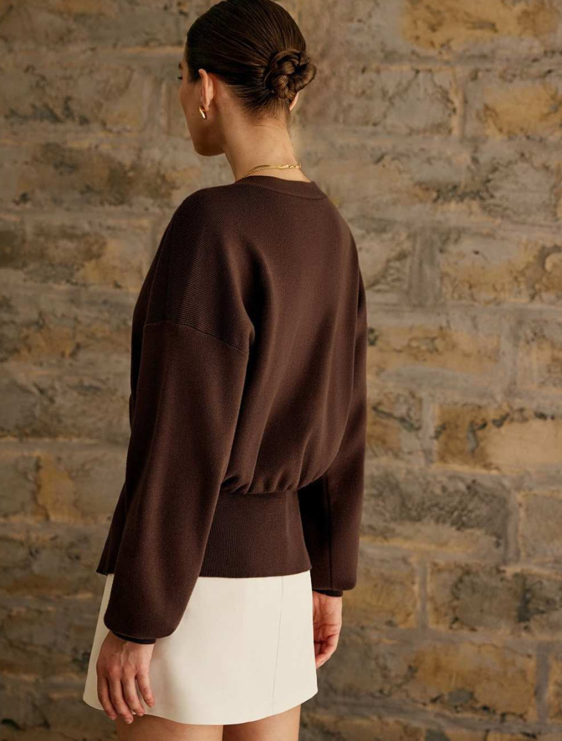 Cardigan Alfaiatado Ébano Dourado