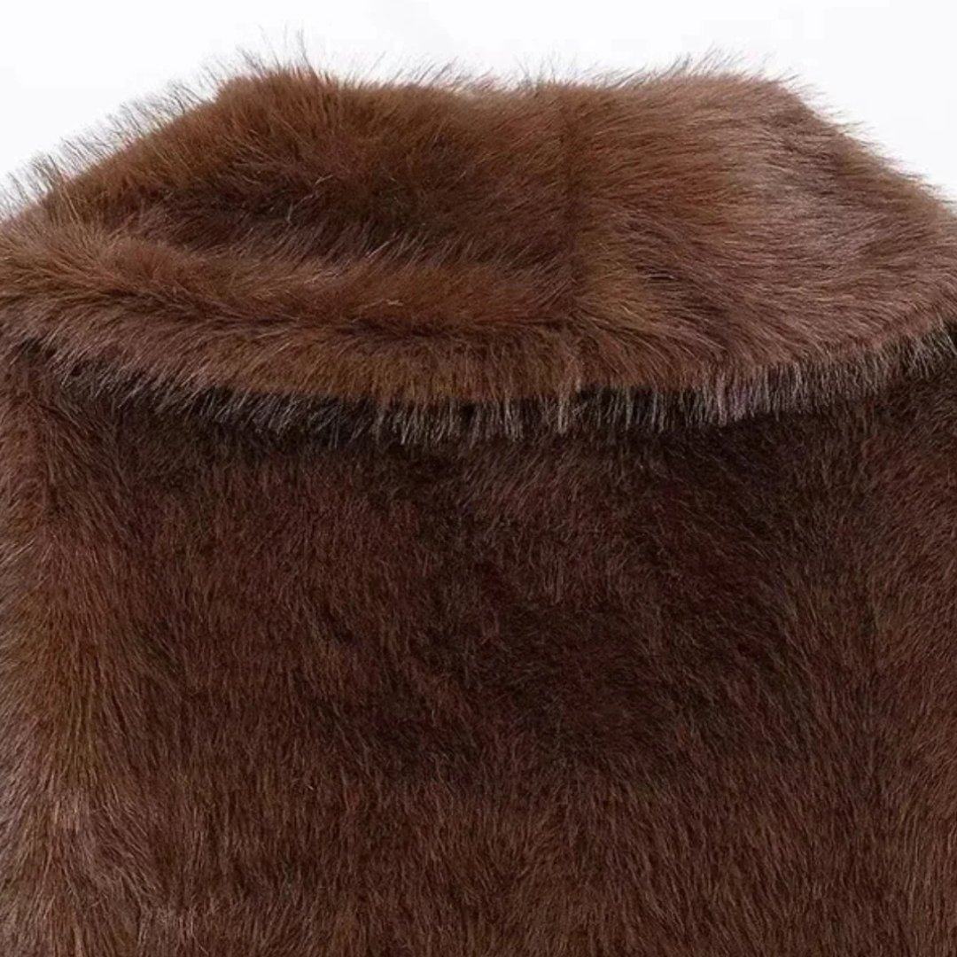 Casaco de Pelo Sintético Vienna Noisette