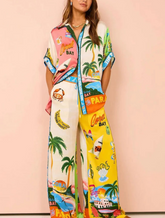 Foto de modelo com conjunto estampado verão