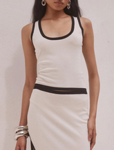Conjunto Montecarlo – Top Sem Mangas e Saia Fendida