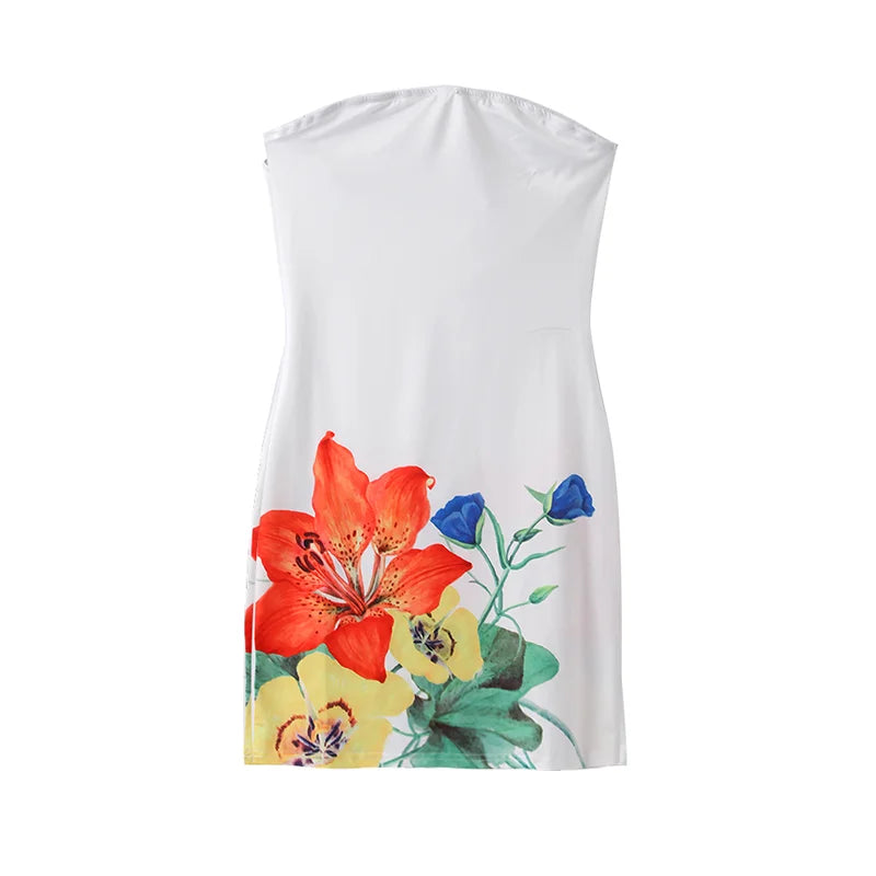 Vestido Curto Tomara que Caia com Estampa Floral - Tropical