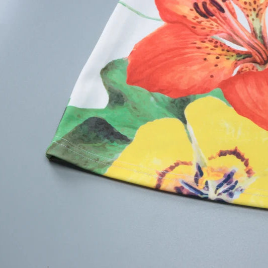 Vestido Curto Tomara que Caia com Estampa Floral - Tropical