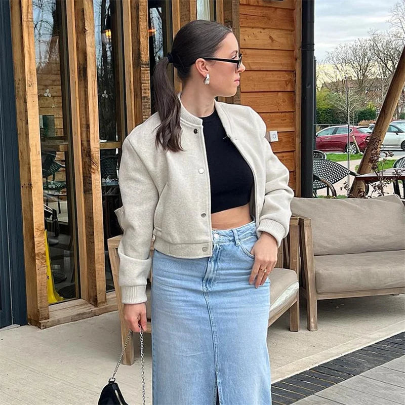 Casaco Bomber Ivory Chic