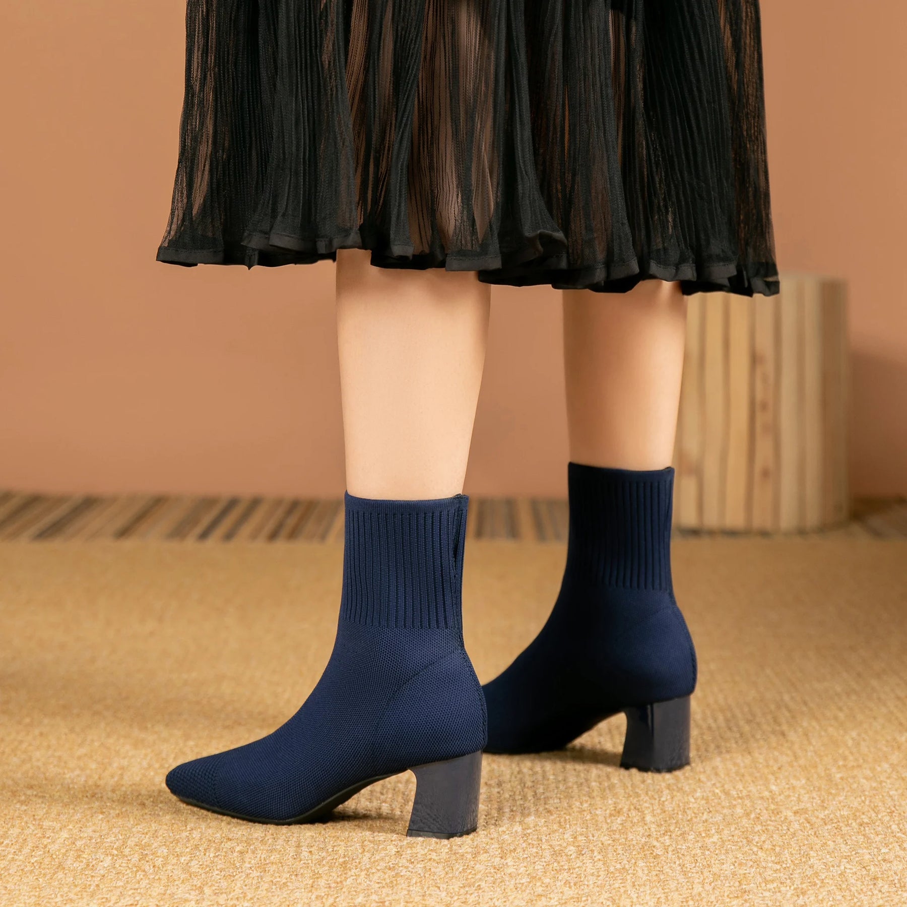 Bota Meia Tricô Anklee Boots