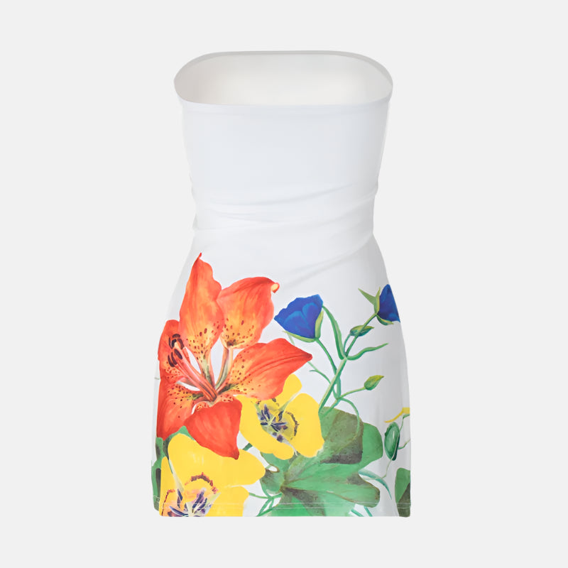 Vestido Curto Tomara que Caia com Estampa Floral - Tropical