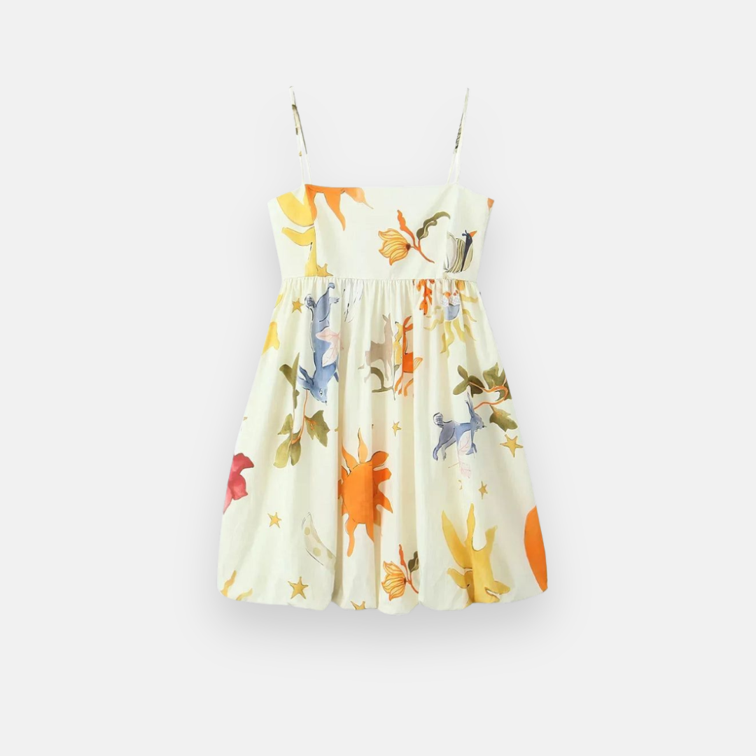 Vestido Curto Estampado Balonê Giovanna