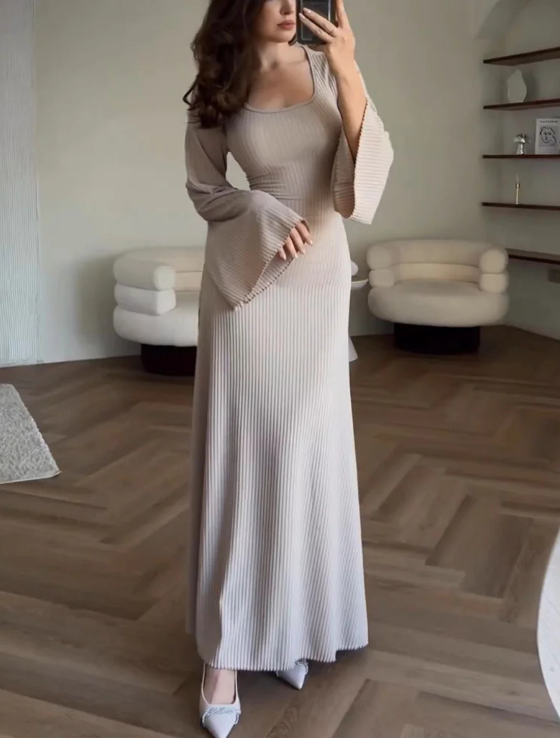 Vestido Elegante de Malha Luna