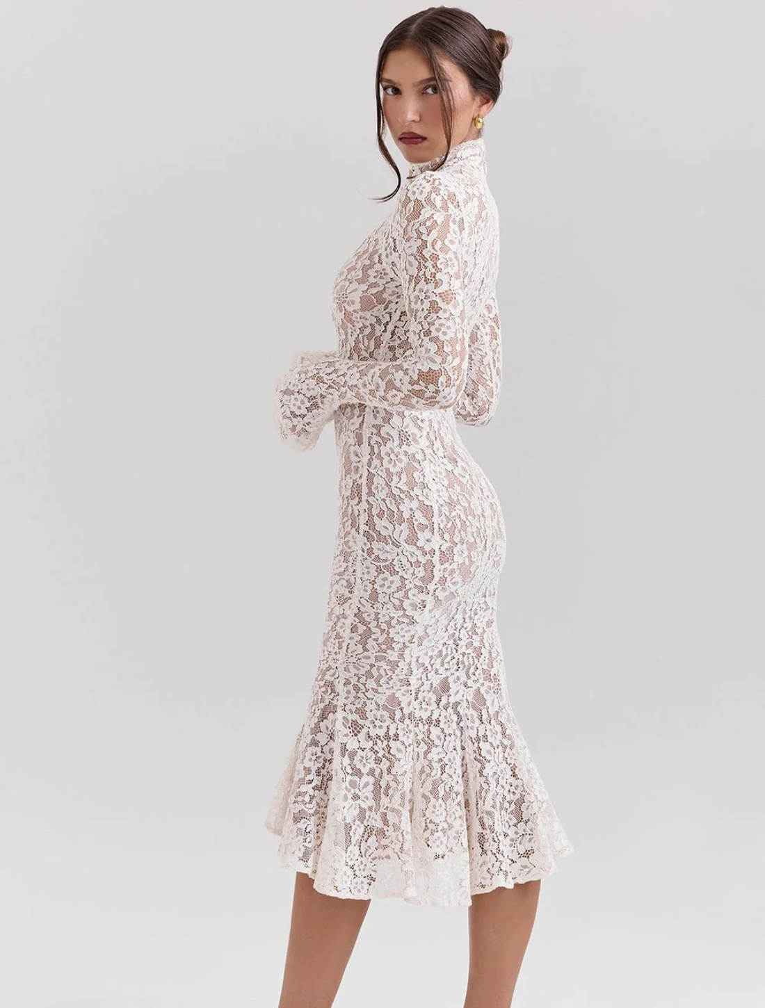 Vestido de Renda Encanto Latté