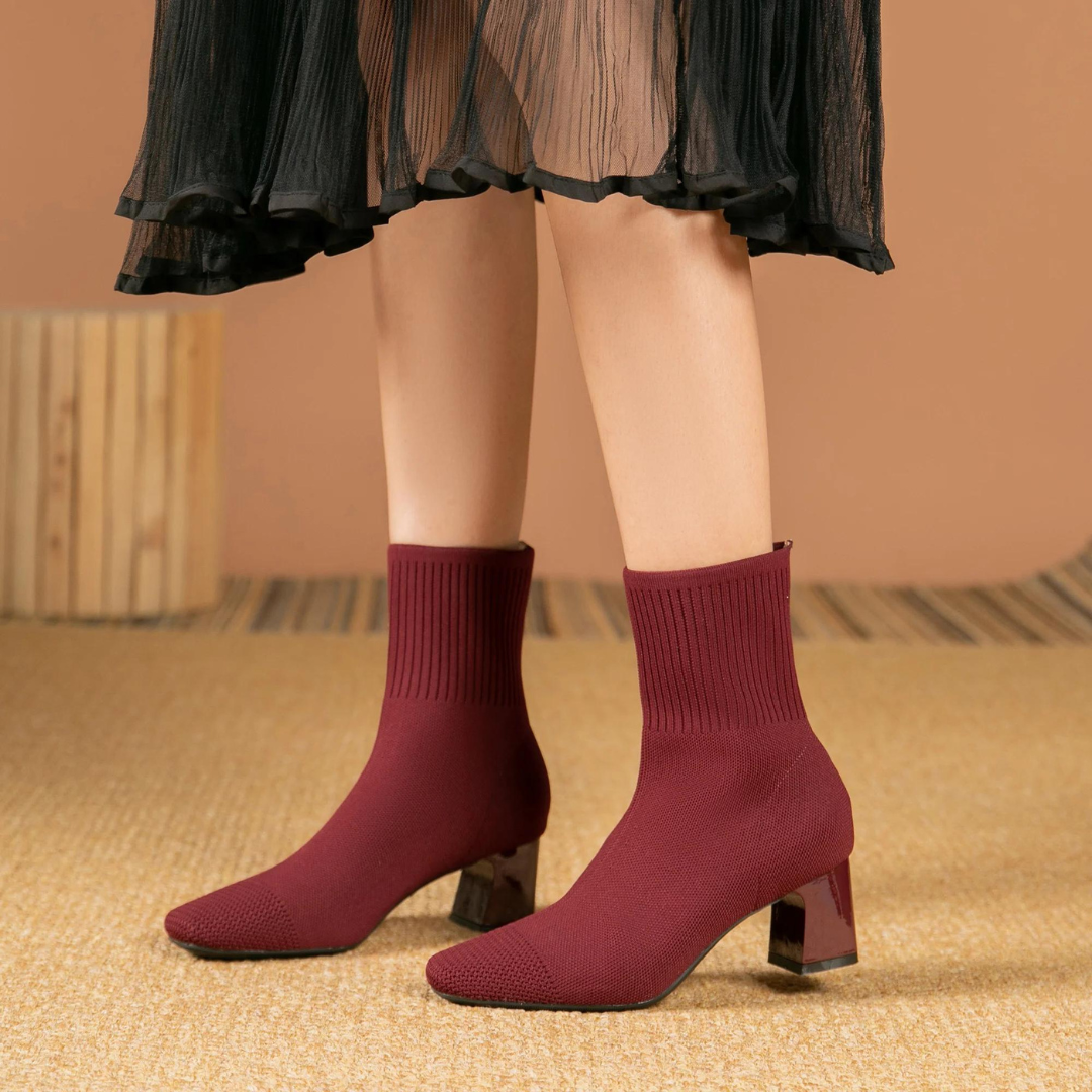 Bota Meia Tricô Anklee Boots