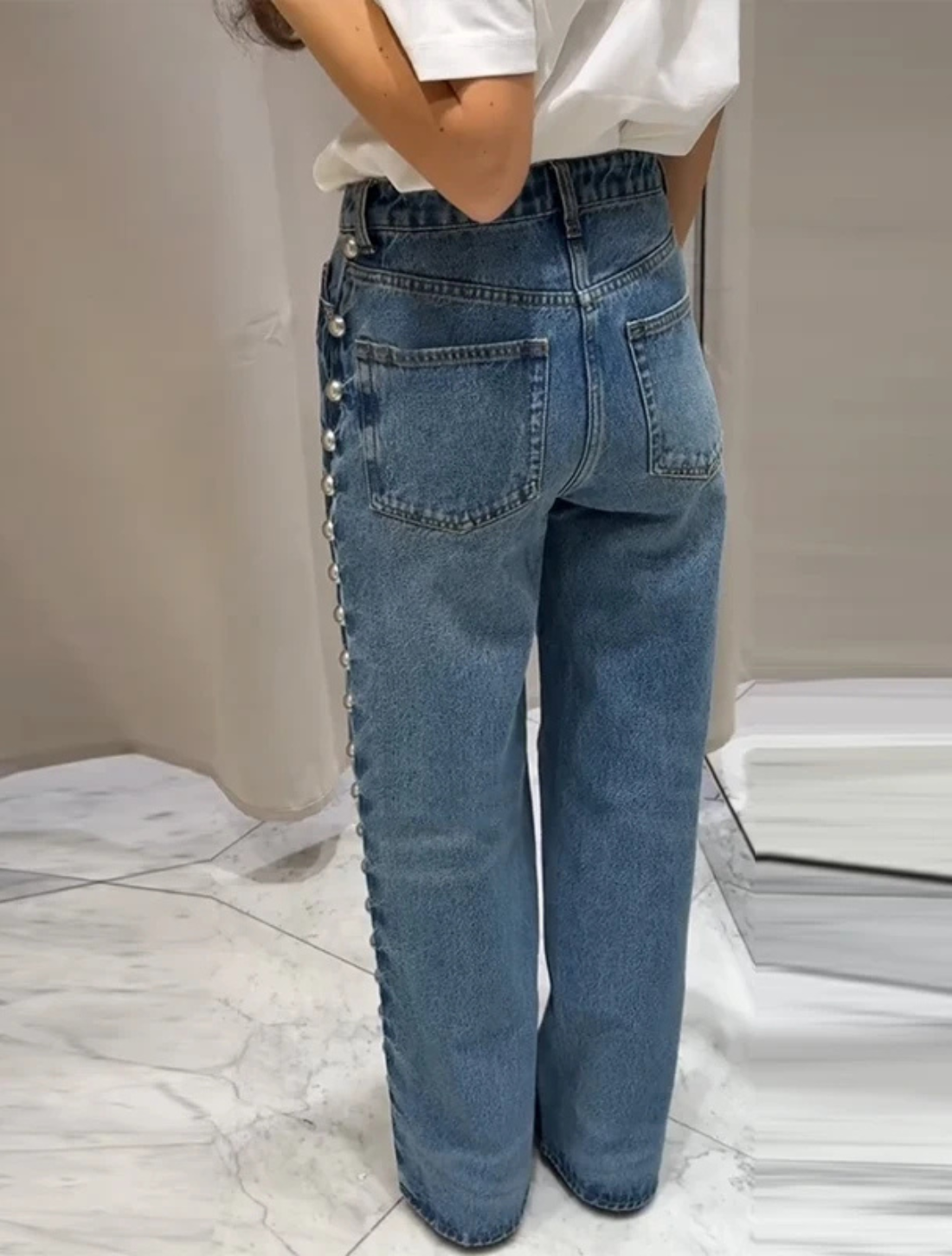 Calça Jeans Pérolas Valentina