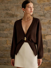 Cardigan Alfaiatado Ébano Dourado