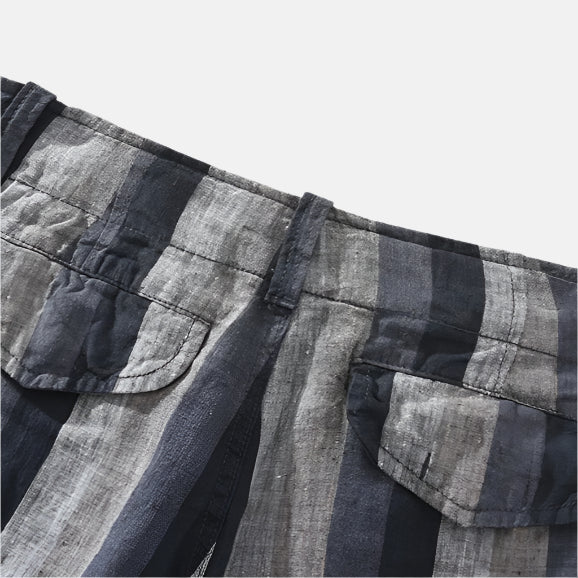 Short Masculino de Linho Listrado Amalfi