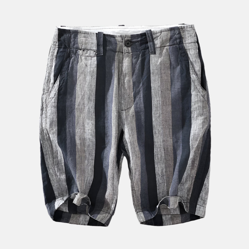 Short Masculino de Linho Listrado Amalfi