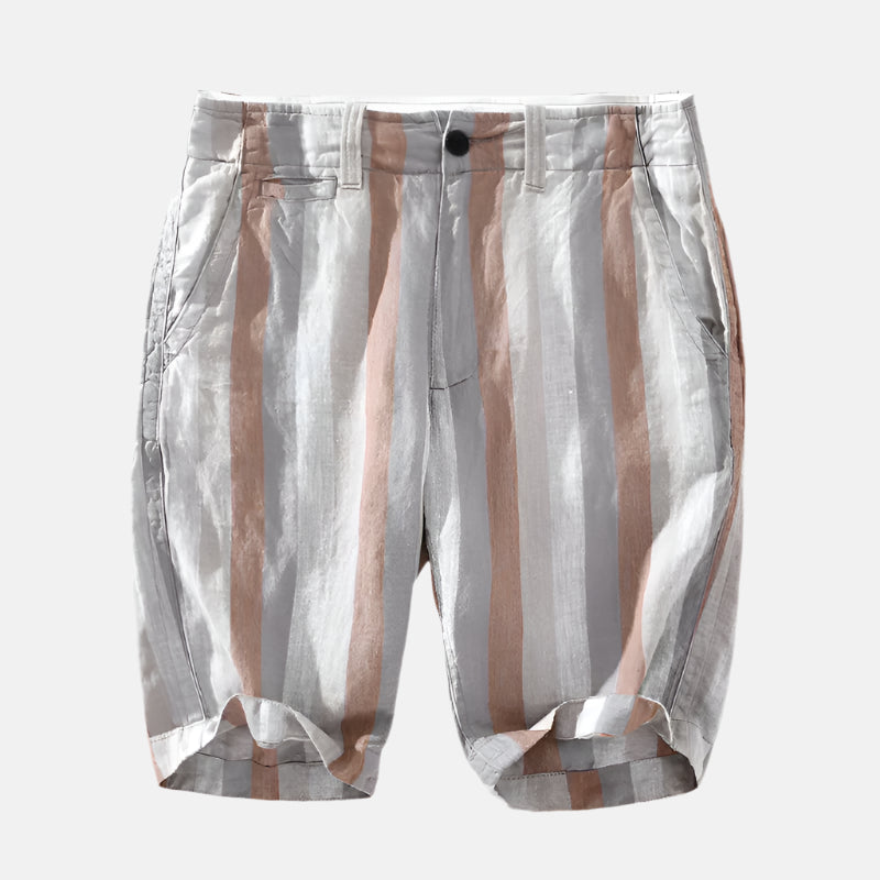 Short Masculino de Linho Listrado Amalfi
