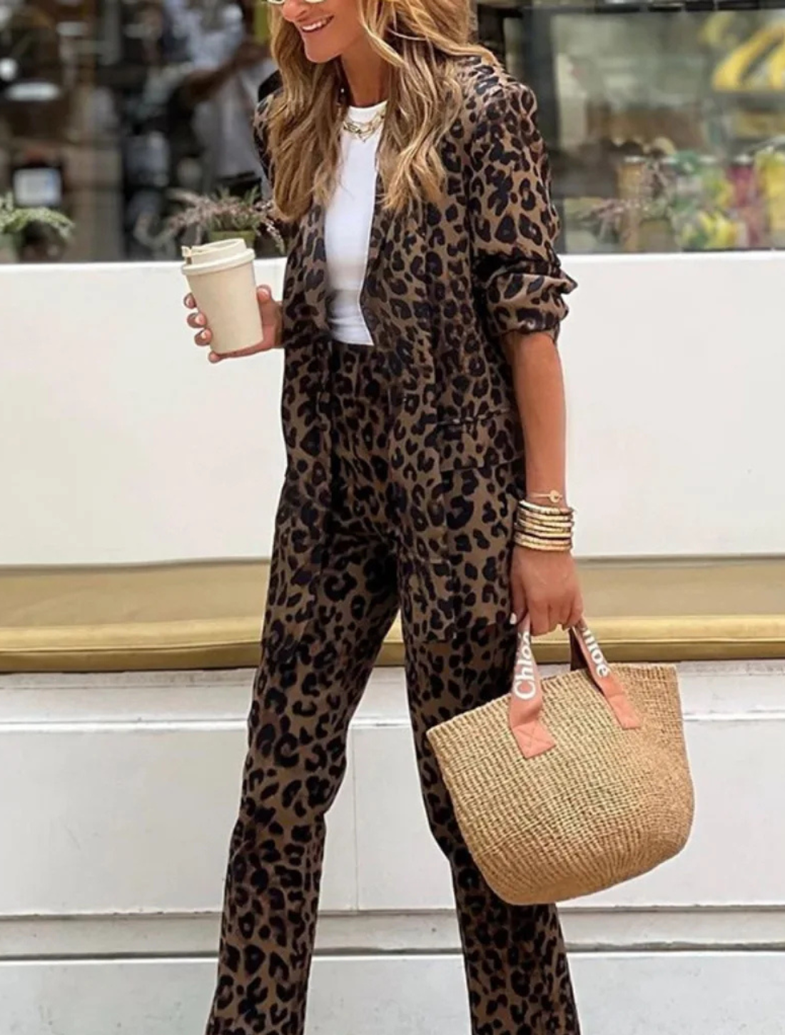 Conjunto Feminino Estampado Leopardo