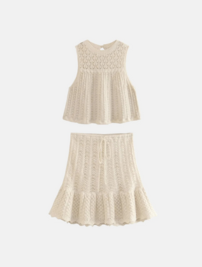 Conjunto em Tricot Saia Curta e Bata Bianca