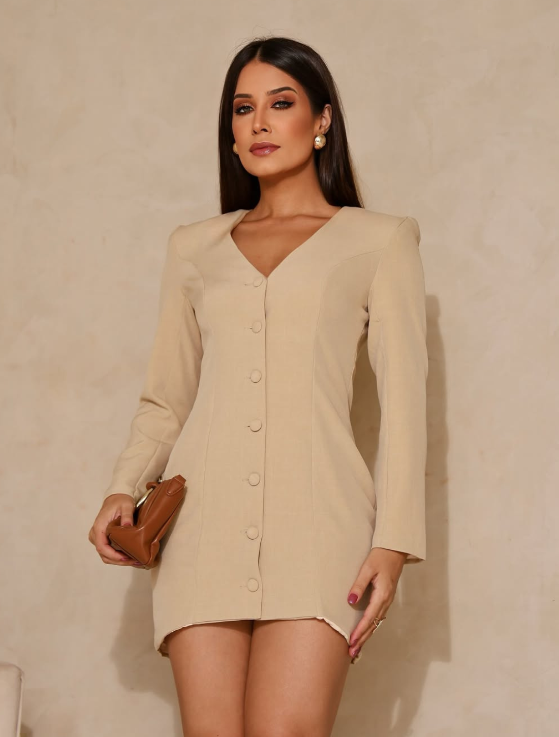 Vestido Curto Luce Avellana
