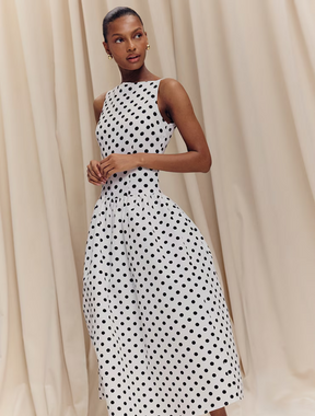 Vestido Longo Poá Riviera