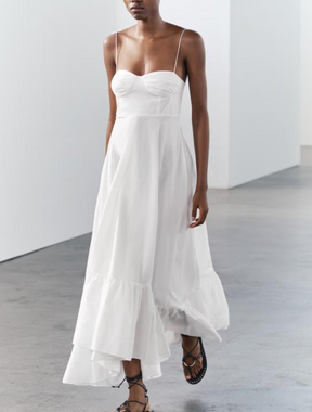 Vestido Longo com Babado Katherine