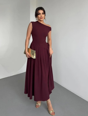 Vestido Maxi Plissado Lady