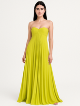 Vestido Plissado Longo Verde Blanchett