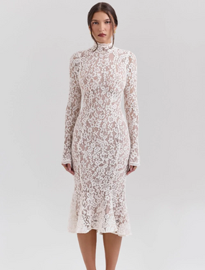 Vestido de Renda Encanto Latté