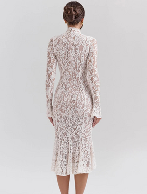 Vestido de Renda Encanto Latté