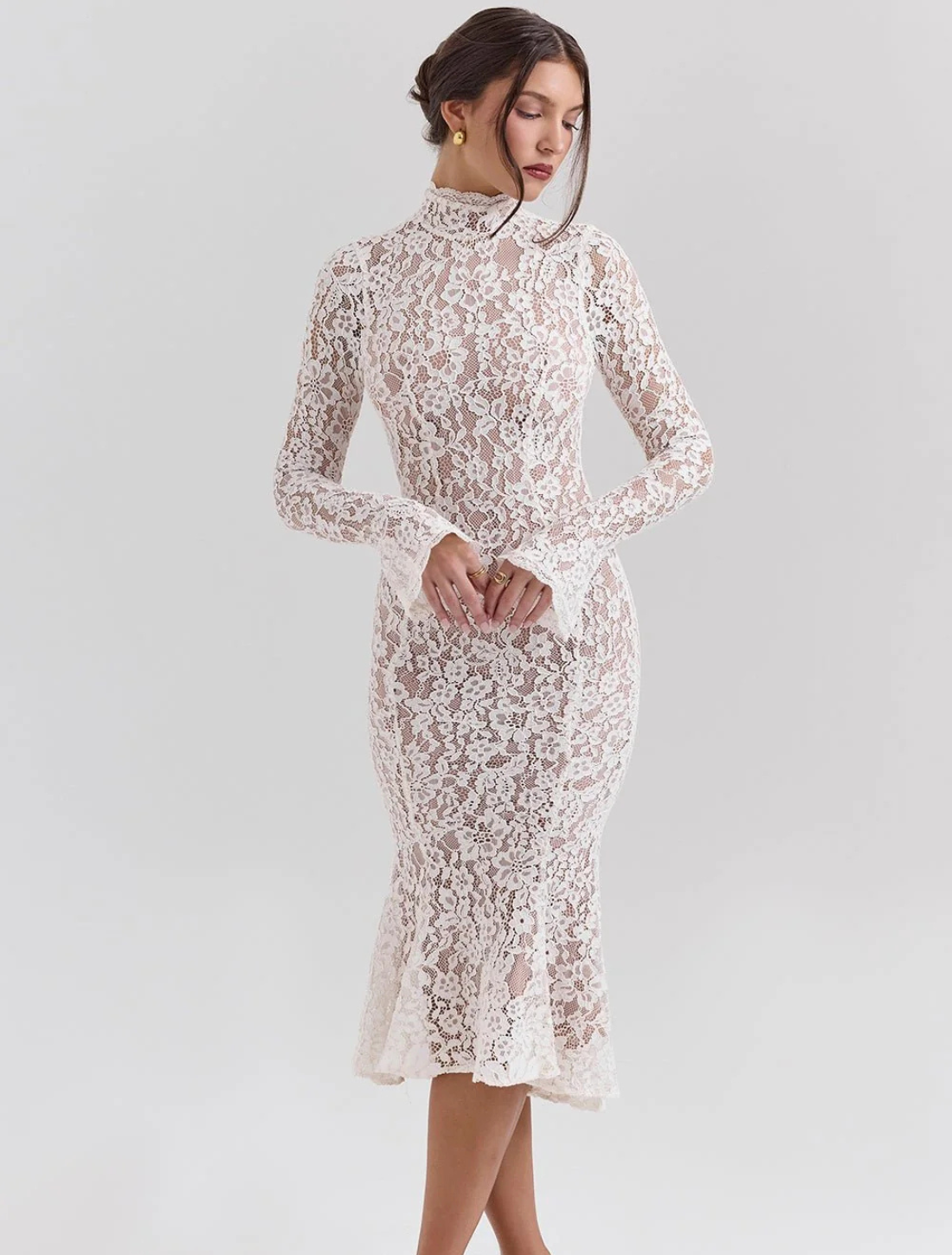 Vestido de Renda Encanto Latté