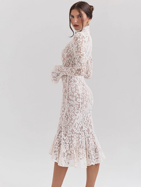 Vestido de Renda Encanto Latté