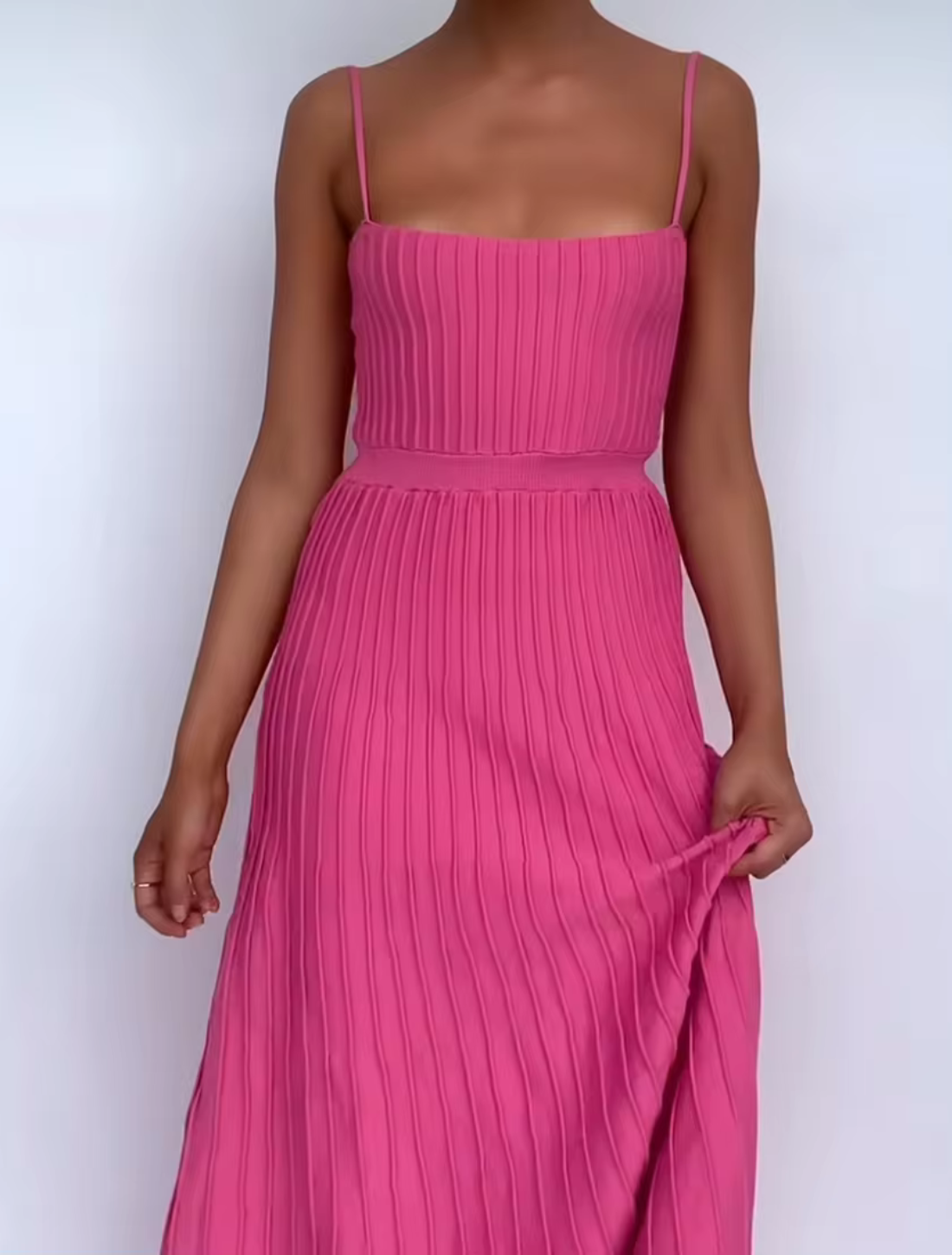 Vestido Maxi Plissado Carlotta